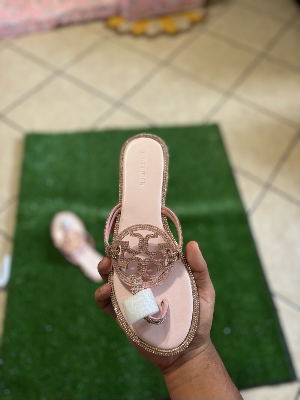Tory Burch Pink Logo Thong Sandal size 6.5